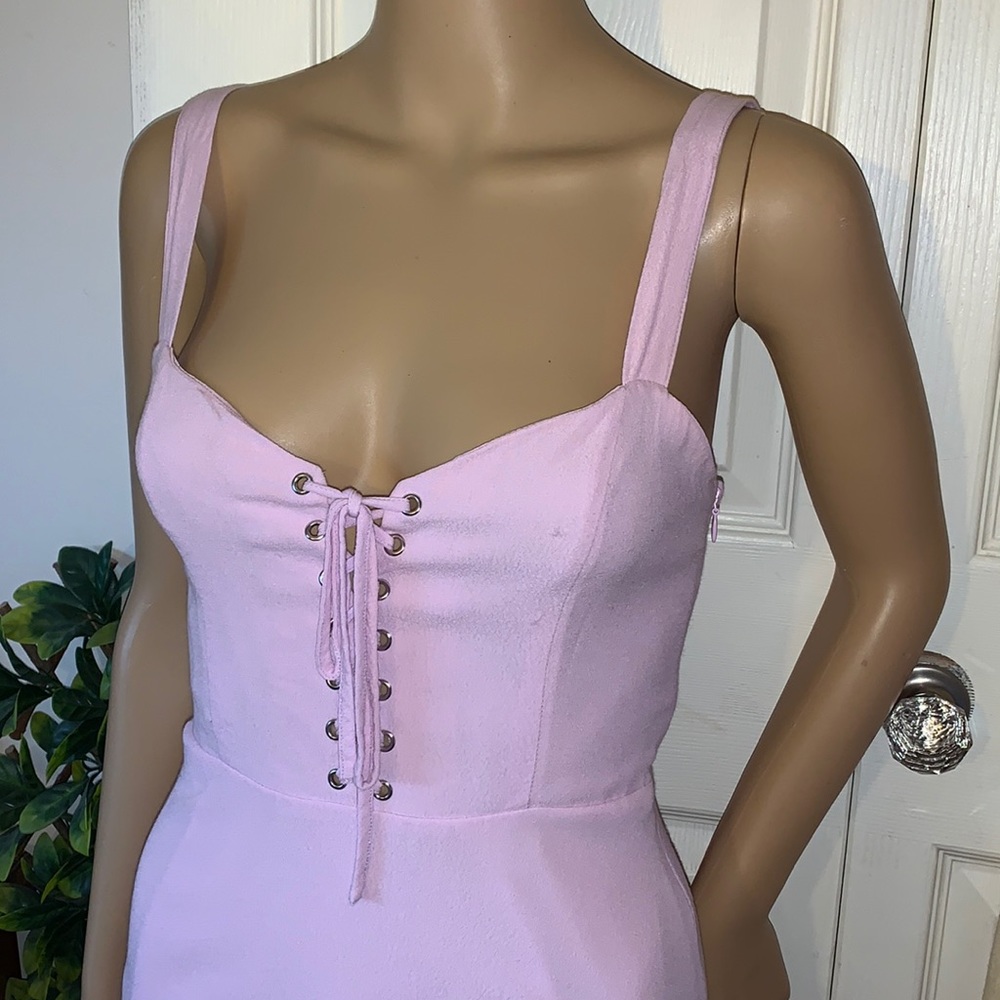 90's Forever 21 pink lace up mini dress XS